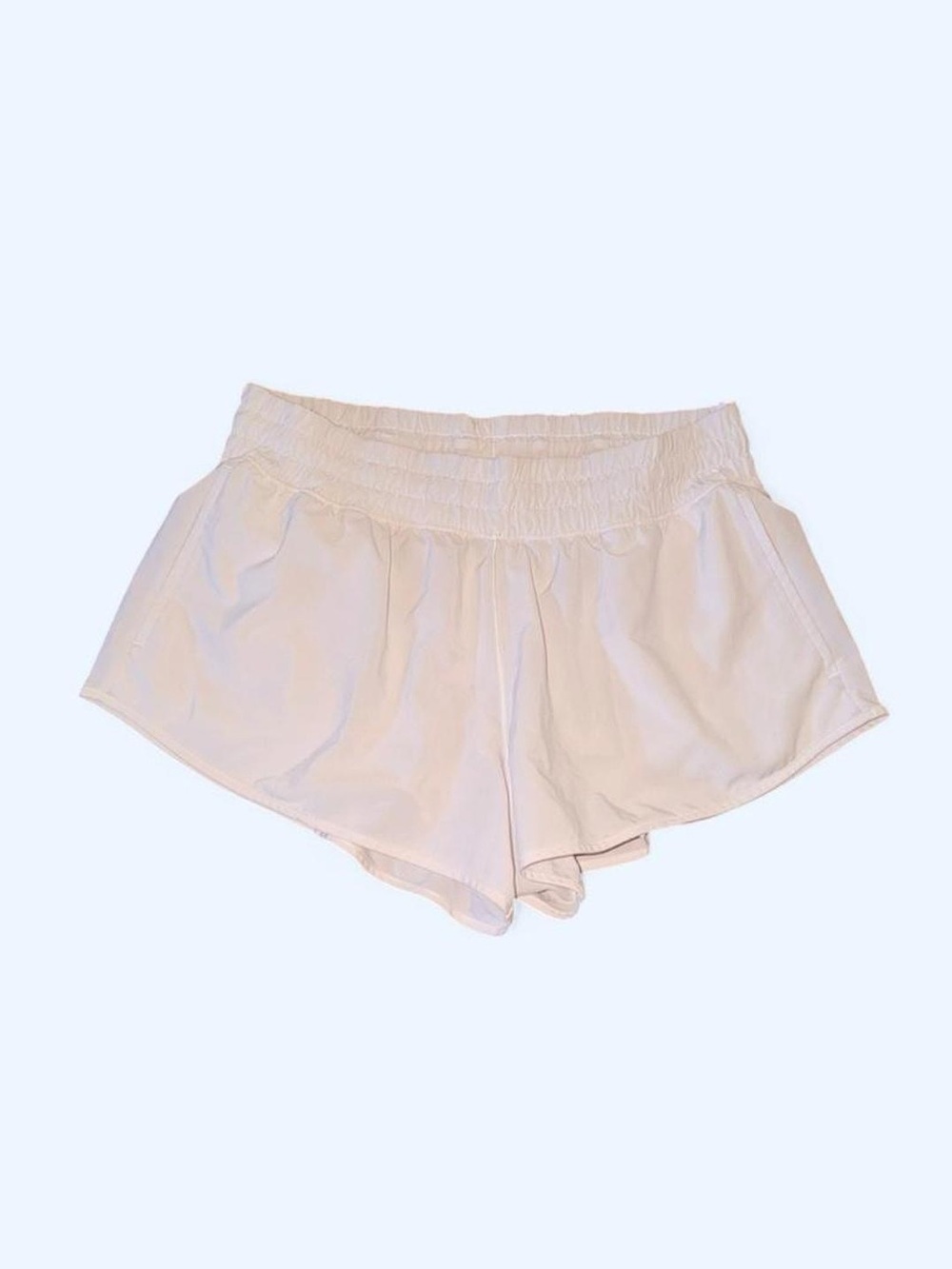aerie White Elastic-Waist Athletic Shorts
